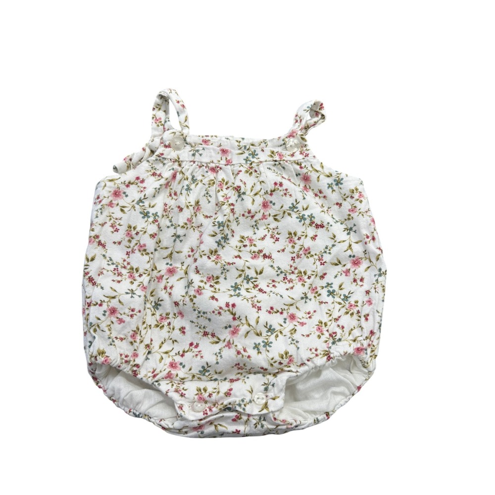 Tutto Piccolo Baby Girls Floral Bubble Romper White Pink Blue 3M 62cm